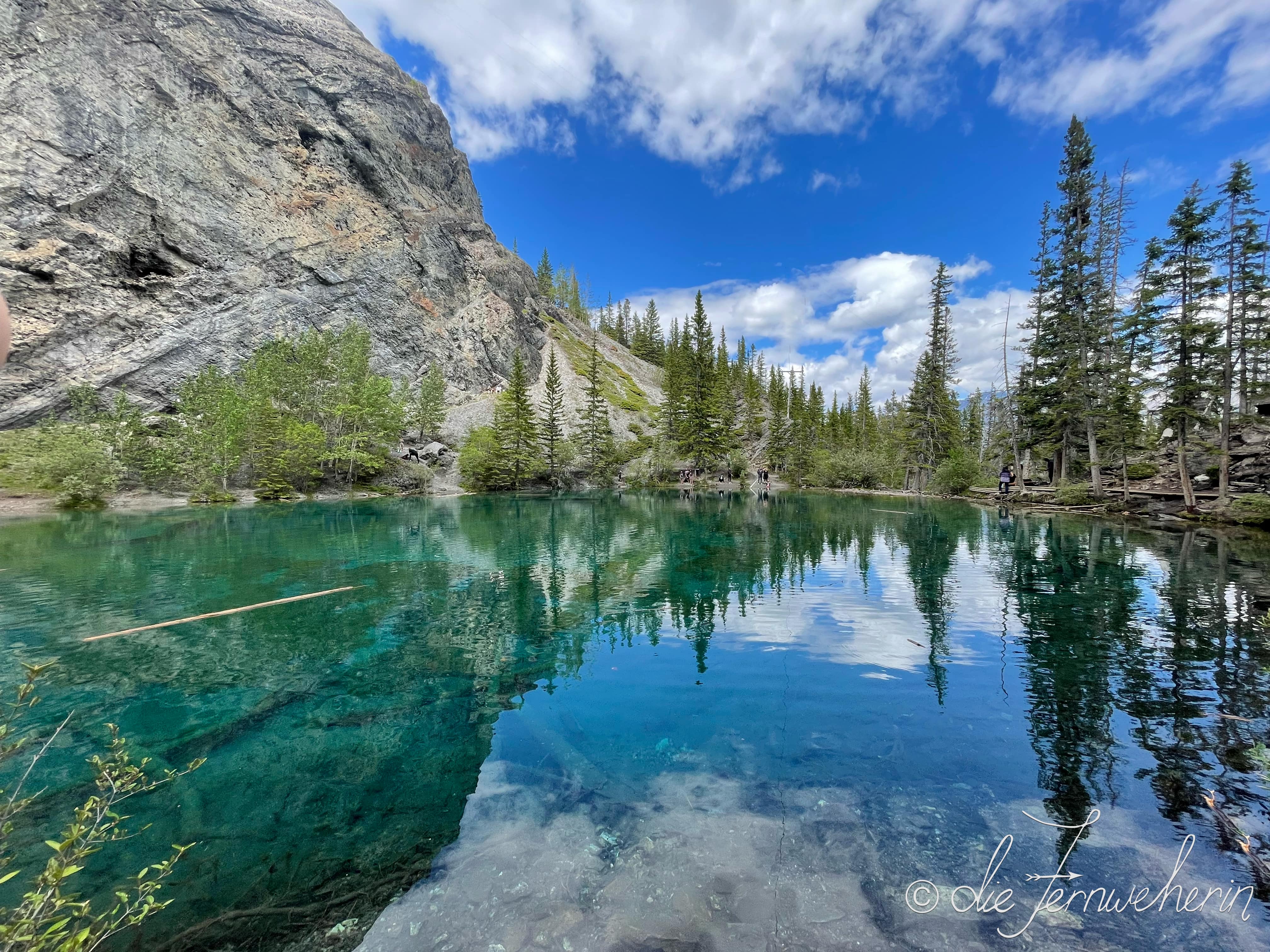 Brilliant Grassi Lake in Kananaskis Country near Canmore, Alberta.