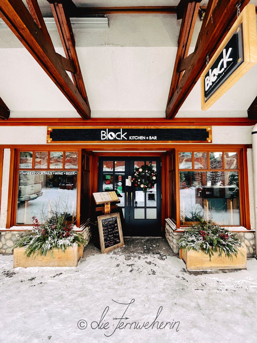 Exterior view of Block Kitchen & Bar, a restaurant in the town of Banff.
