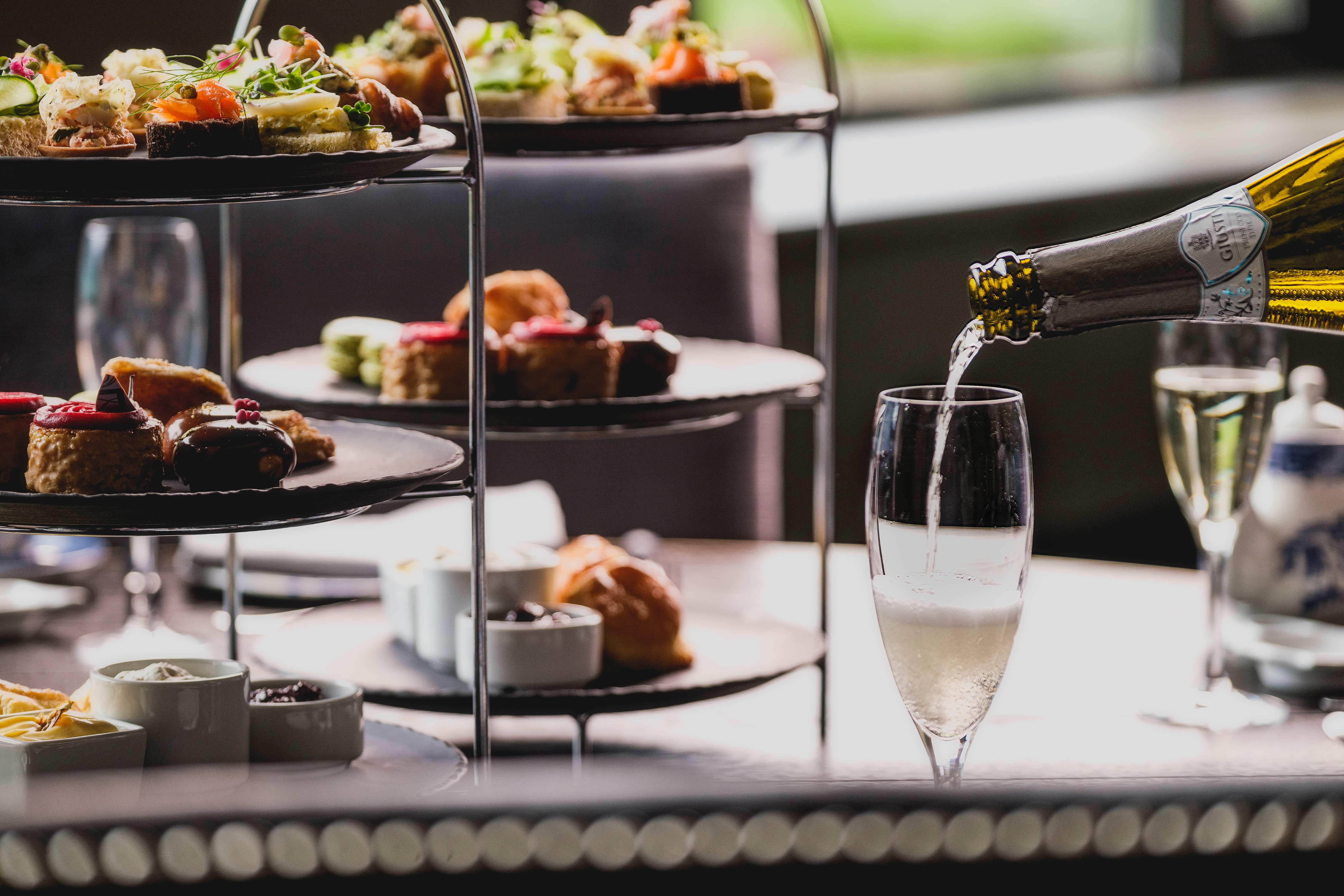 High tea, a Fairmont tradition, being served in the afternoon at the Fairview Restaurant.